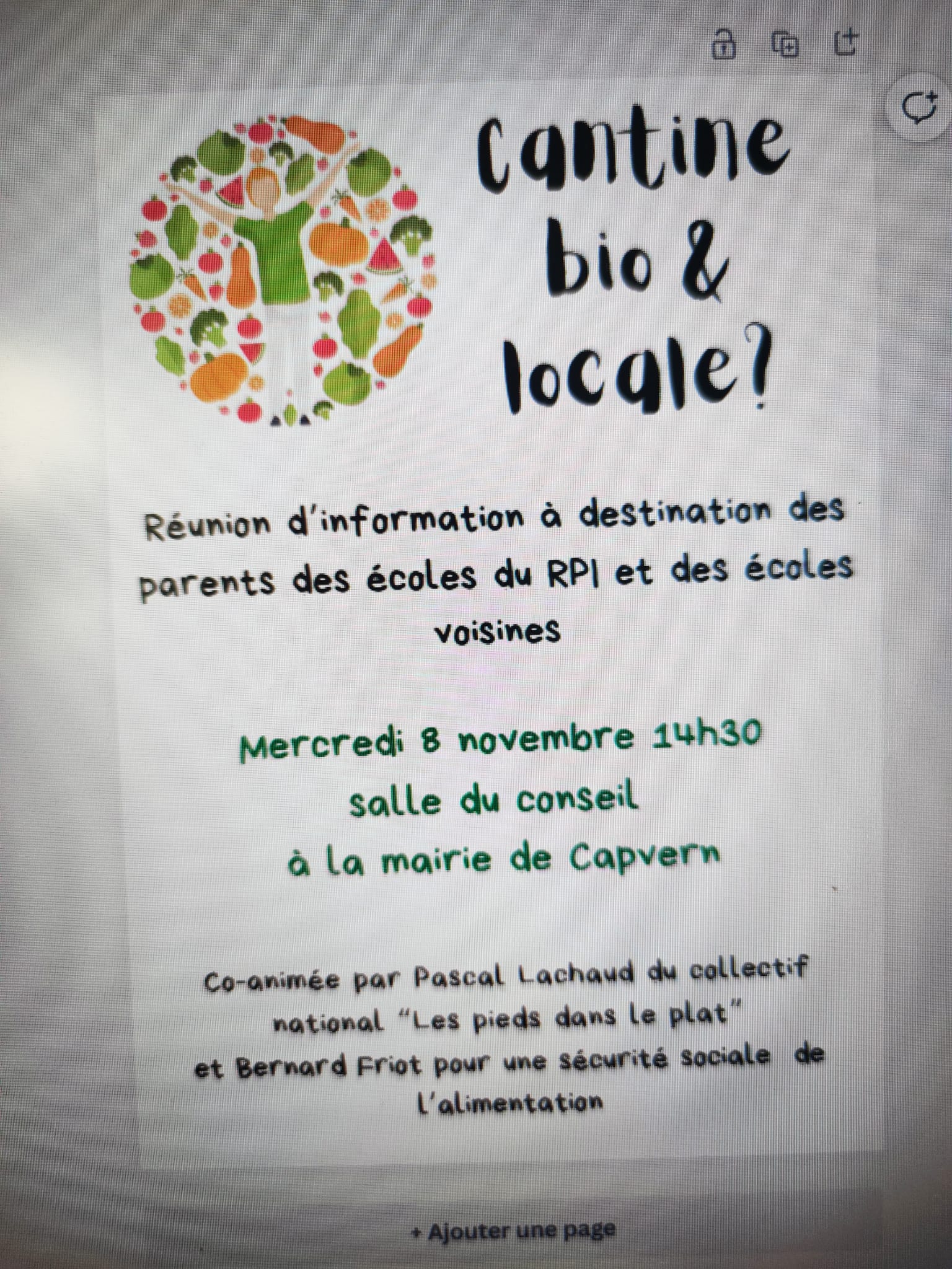 Affiche “Cantine bio et locale ?